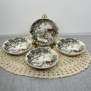 Vintage 1955 J &G Meakin Welcome Home 5.25" Fruit Dessert Bowl Set of 4 Retired